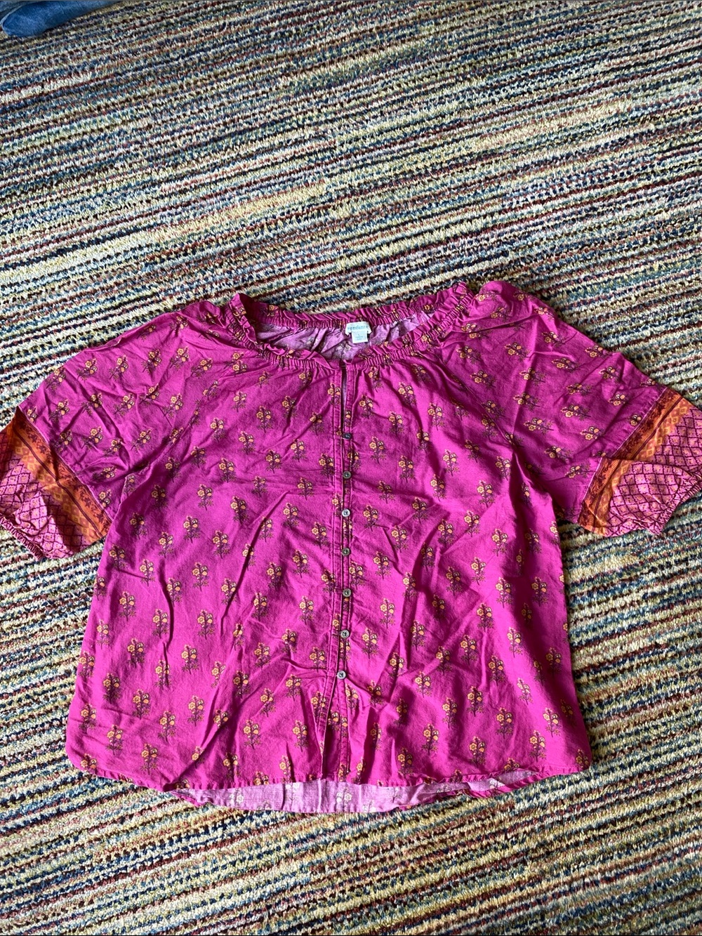 Sundance Fuchsia Floral Button-Front top